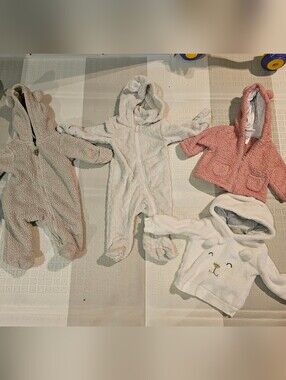 Soft Plush Baby One-Piece with Hood - Light Cream